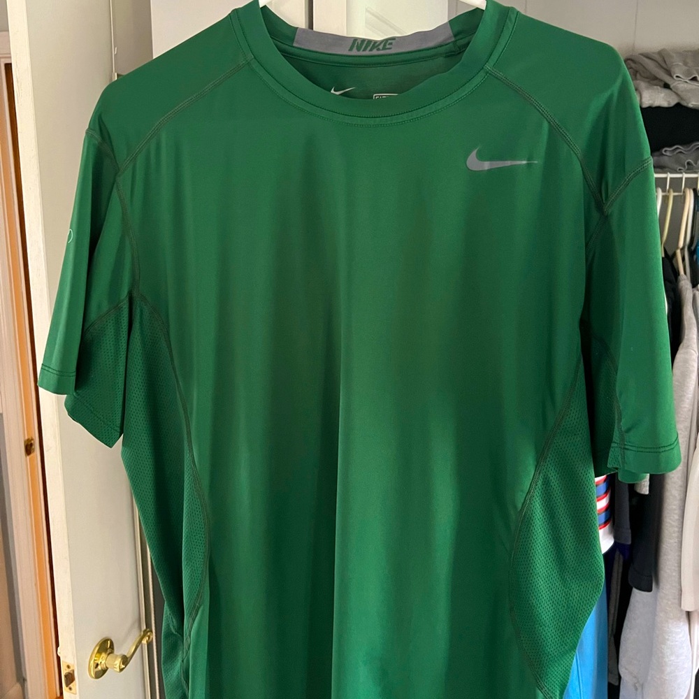Green Nike Pro Combat Dry-Fit Shirt (XL)